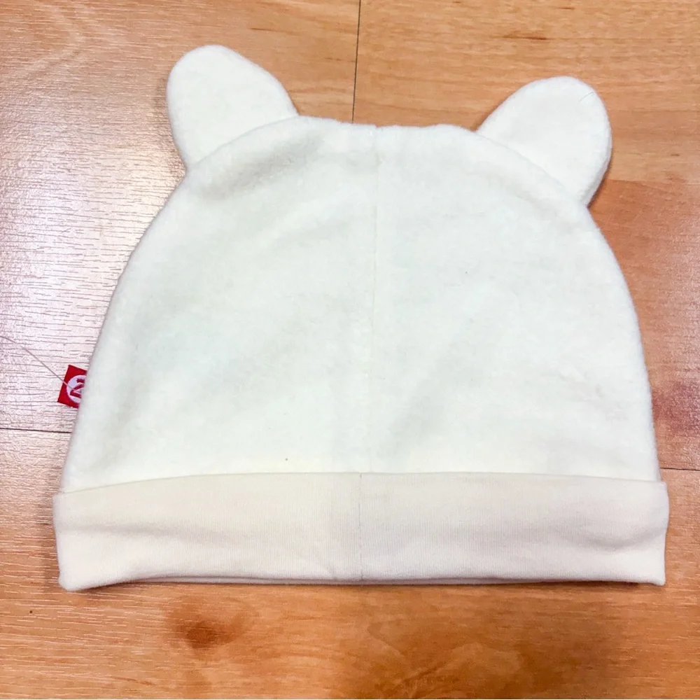 NWT Zutano Cream Cozie Fleece Hat Bear Ears Baby Unisex Baby 12M NEW